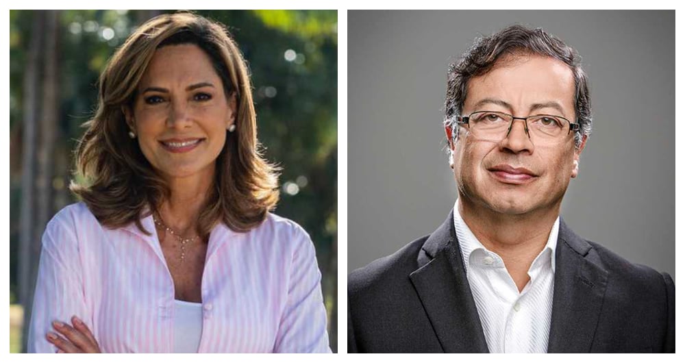 María Elvira Salazar y Gustavo Petro.