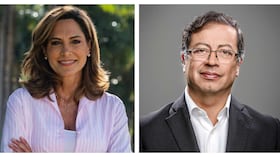 María Elvira Salazar y Gustavo Petro.