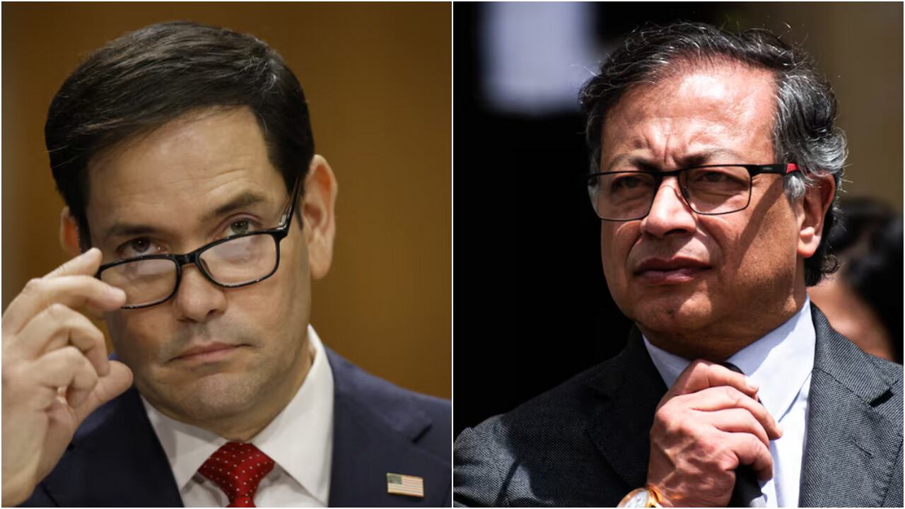 Marco Rubio, secretario de Estado de Estados Unidos y Gustavo Petro, presidente de Colombia