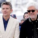 Ethan Hawke, left, and director Pedro Almodovar pose for photographers at the photo call for the film 'Strange Way of Life' at the 76th international film festival, Cannes, southern France, Wednesday, May 17, 2023. (Photo by Vianney Le Caer/Invision/AP)