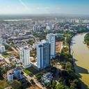 Vista aérea de Montería y el río Sinú