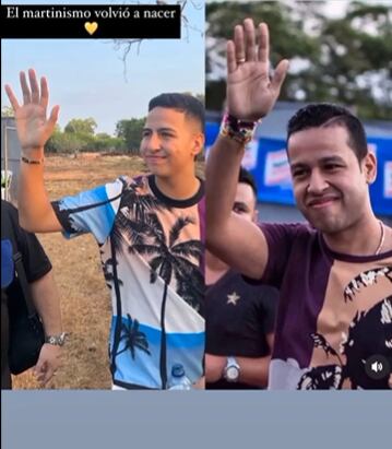 El hijo de Martín Elías se presentó por primera vez en un escenario, pero las imágenes se viralizaron por el gran parecido a su padre.