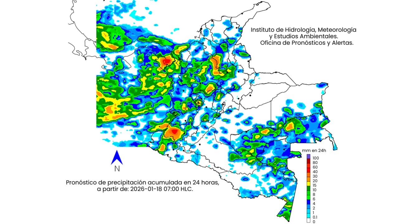 La escala de colores indica la cantidad de precipitación acumulada (en milímetros).