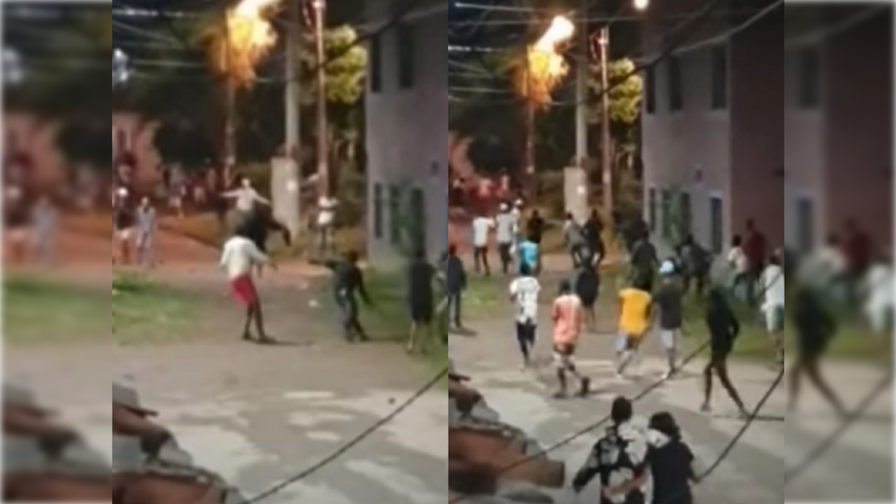 Pelea de pandillas en el barrio Manuela Beltrán de Cali.