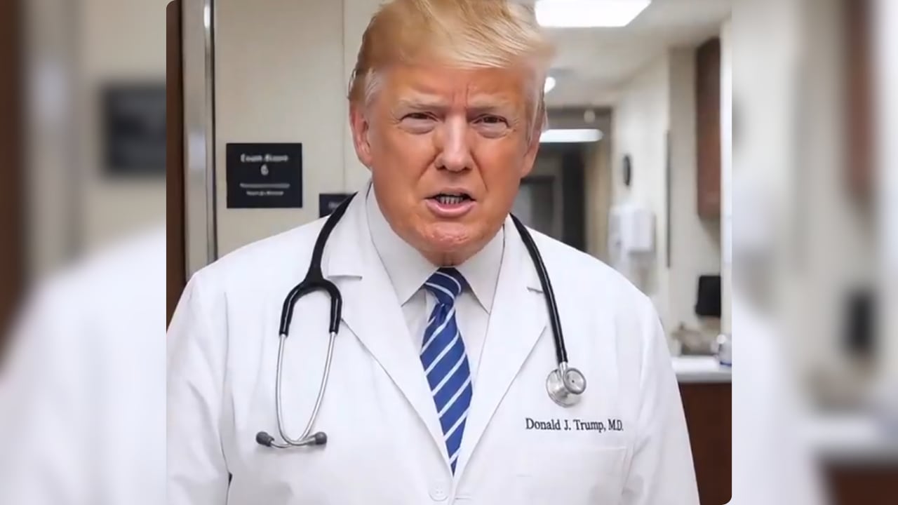El mandatario aparece vestido como un doctor en la más reciente publicación que compartió en sus redes sociales.