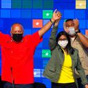 Diosdado Cabello celebra tras las cuestionadas elecciones en las que el oficialismo recuperó el control de la Asamblea Nacional.