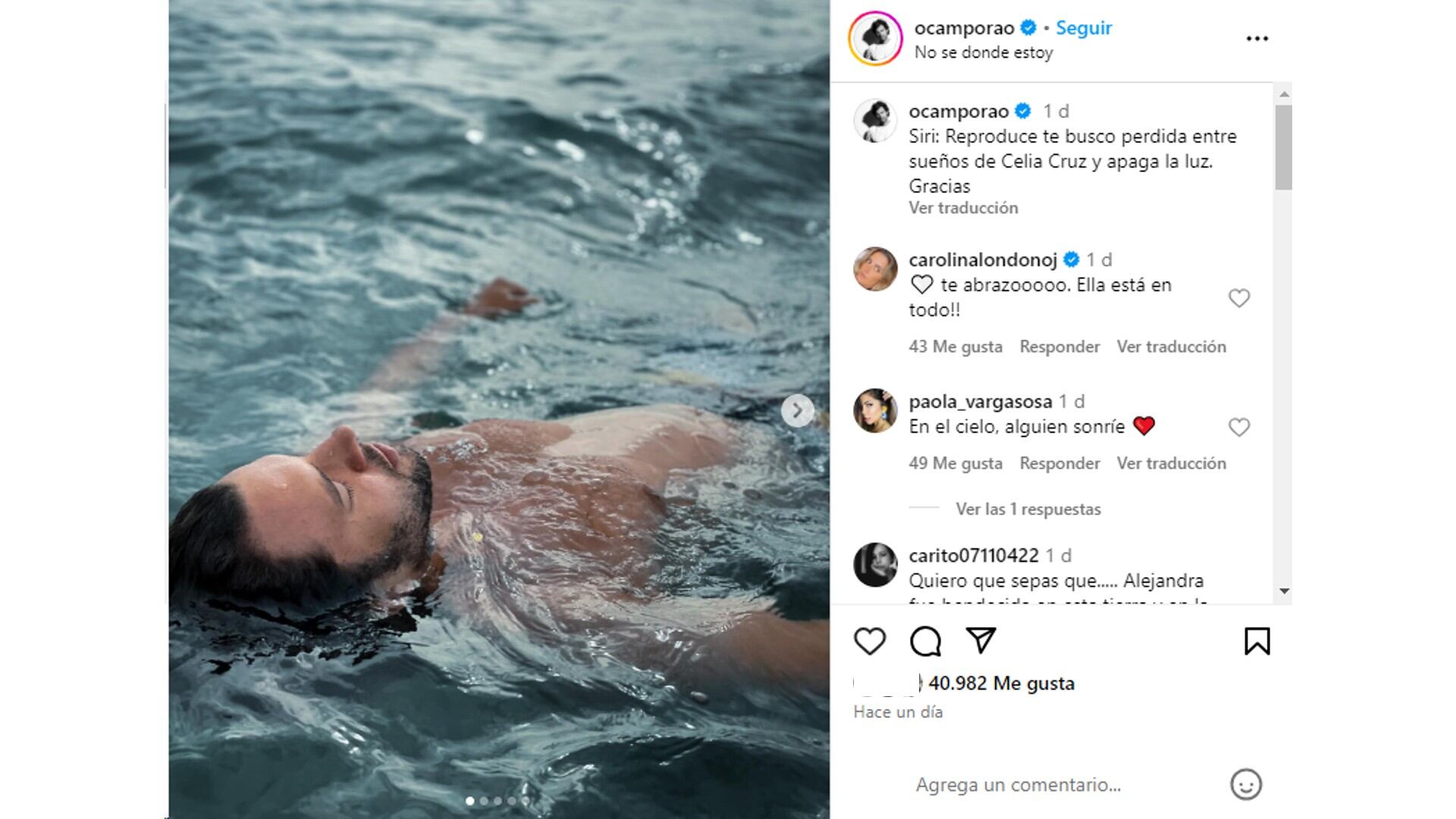 El actor compartió unas imágenes, recordando a su gran amor.