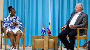 La vicepresidenta colombiana Francia Márquez y el presidente cubano Miguel Díaz Canel, en La Habana (Cuba)