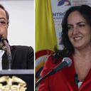 El presidente de la República, Gustavo Petro, y la senadora del Centro Democrático María Fernanda Cabal.