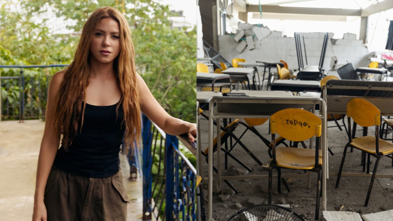Shakira en Colombia después del terremoto.