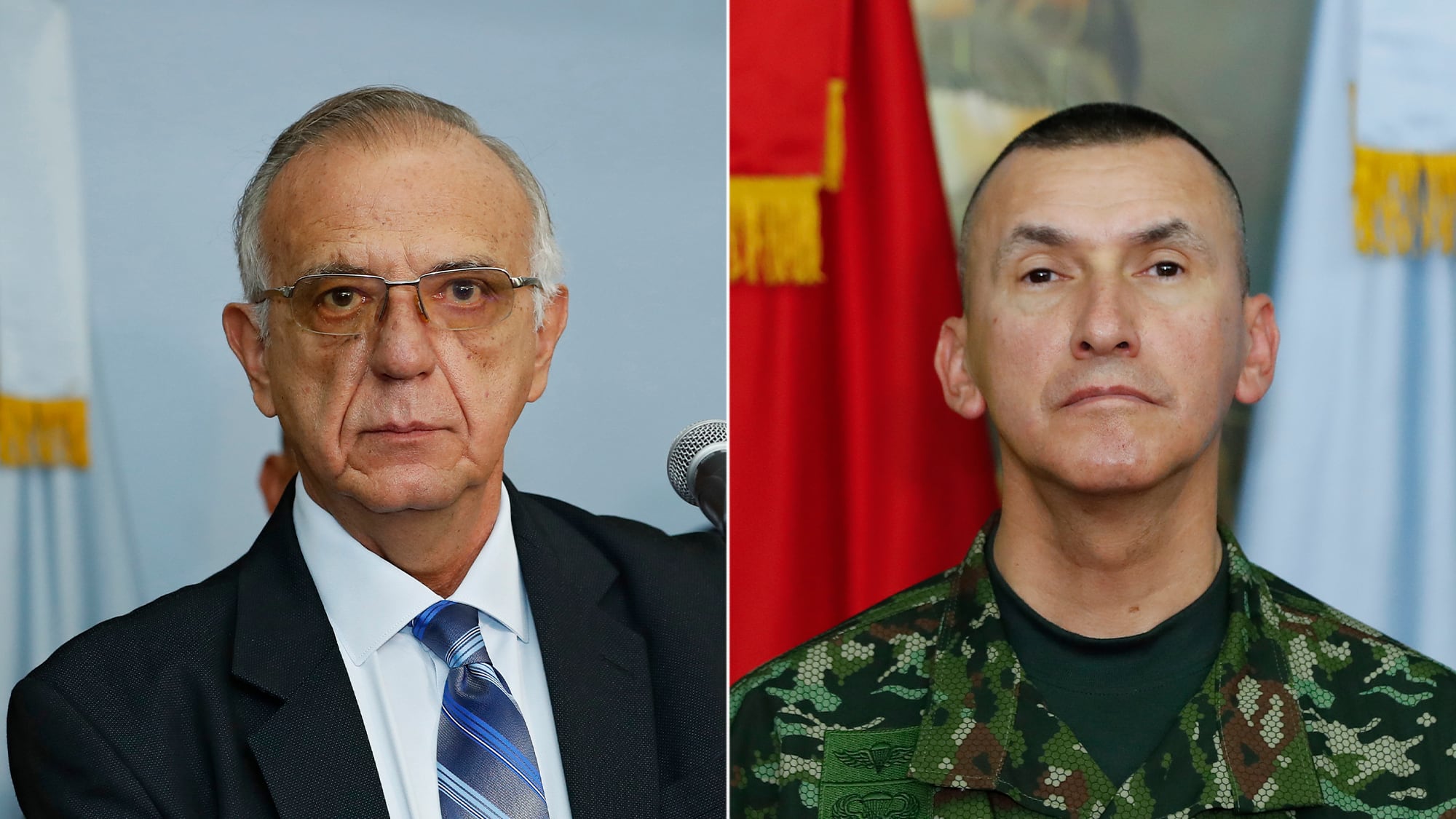 Ministro de la Defensa, Iván Velásquez,  Mayor general Luis Mauricio Ospina Gutiérrez