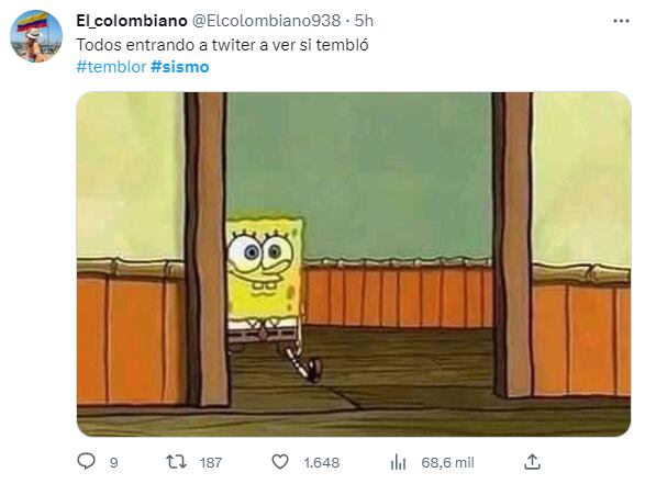 Meme sismo en Colombia 14 de mayo
