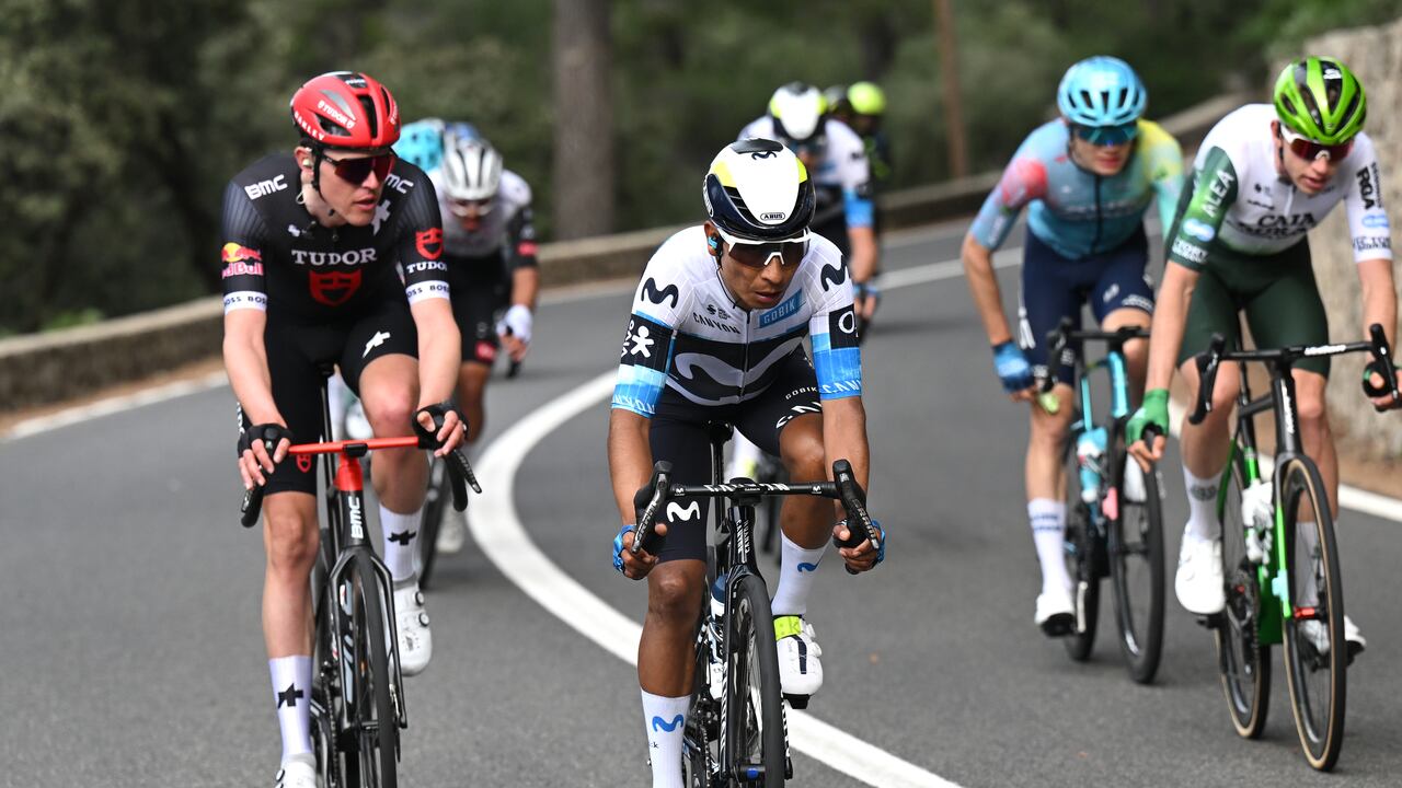 PALMANOVA- CALVIA, SPAIN - JANUARY 29: Nairo Quintana of Colombia and Movistar Team competes during the 34th Challenge Ciclista Mallorca 2025 - 24th Trofeo Calvia a 149.6km one day race from Palmanova to Palmanova on January 29, 2025 in Palmanova - Calvia, Spain. (Photo by Tim de Waele/Getty Images)