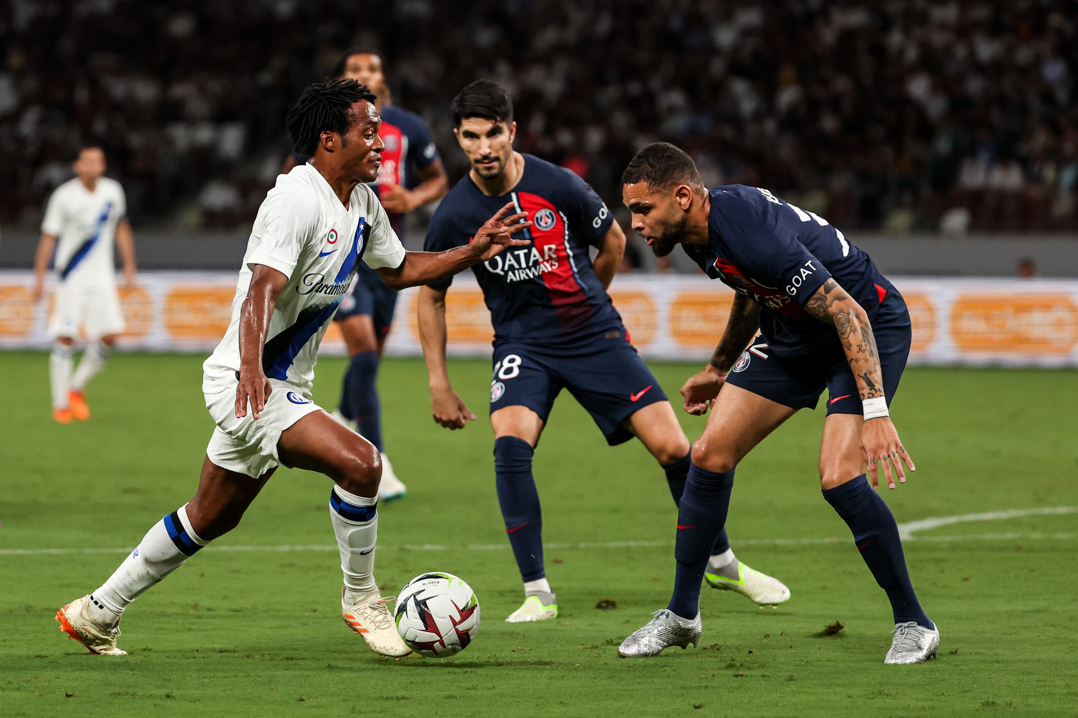 Juan Guillermo Cuadrado en amistoso ante el PSG