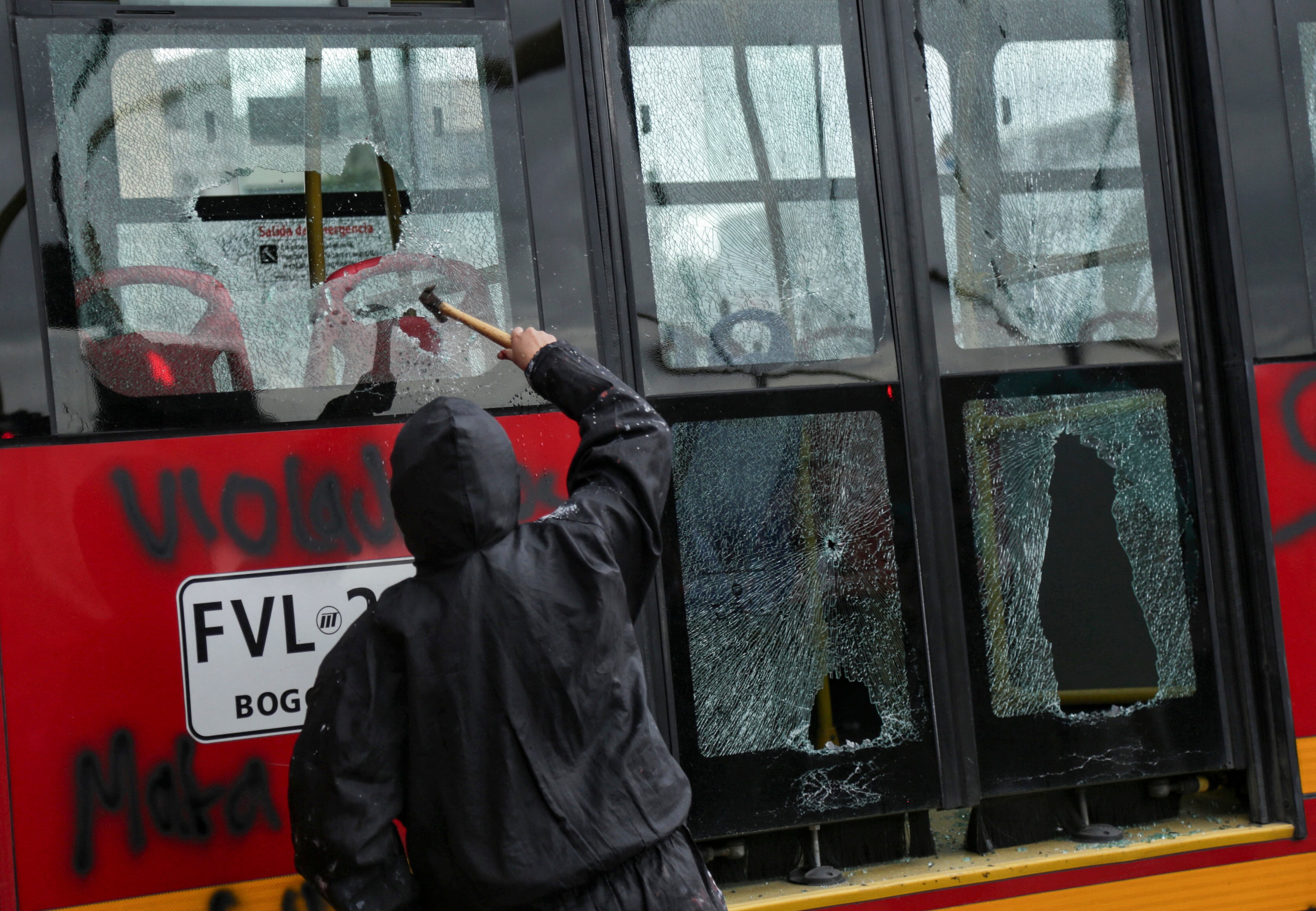 Daños contra TransMilenio, este jueves 3 de noviembre.