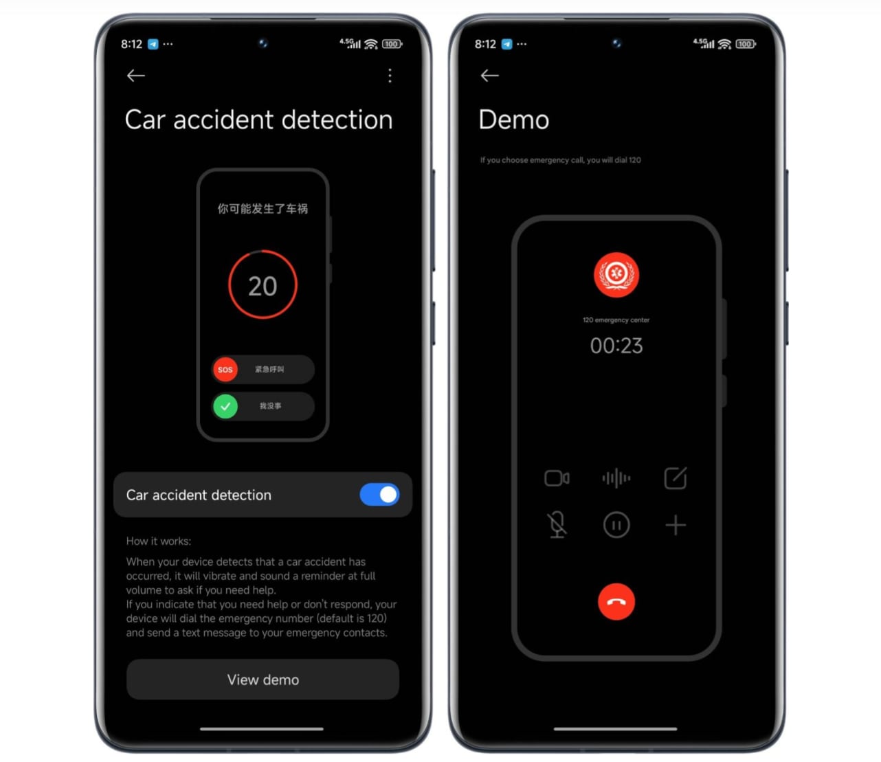 El detector se activa cuando hay un accidente de tránsito