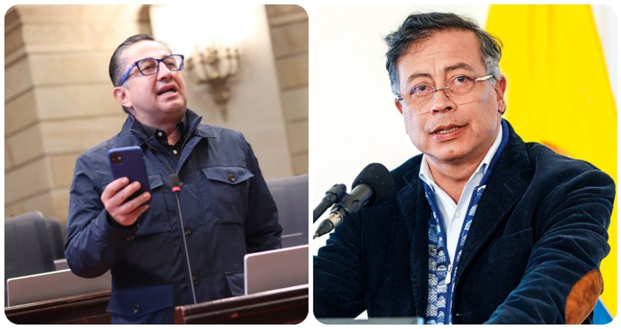 Julio César Triana, representante de Cambio Radical, y el presidente Gustavo Petro.
