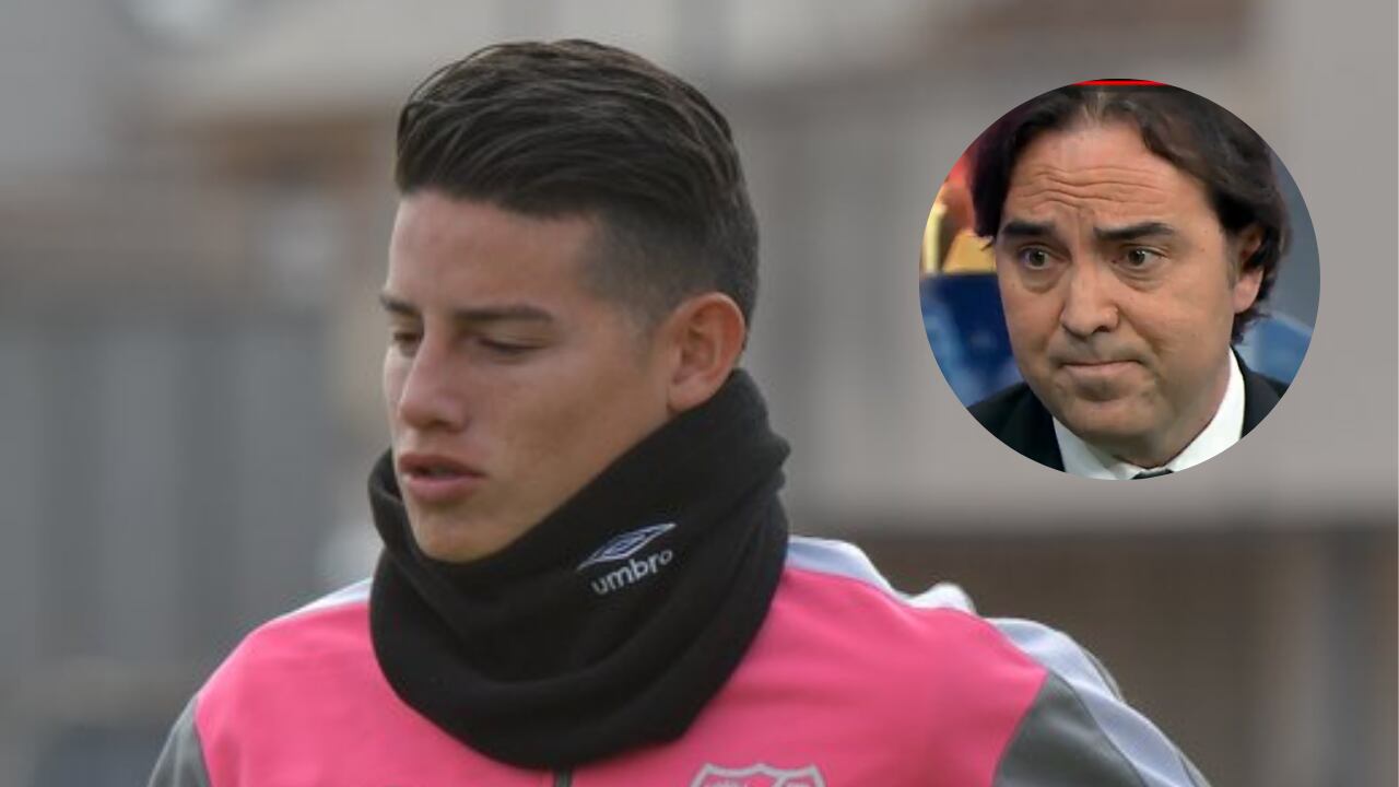 James Rodríguez y el presidente del Rayo, Raúl Martín Presa
