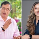 El presidente saliente, Gustavo Petro, y la senadora Zandra Bernal, del Centro Democrático.