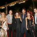 Cast of Rebelde RBD, including Anahi (far left), Lupita Fernandez (center) and Dulce Maria (2nd from right) ***Exclusive*** ***Exclusive*** (Photo by Rodrigo Varela/WireImage)