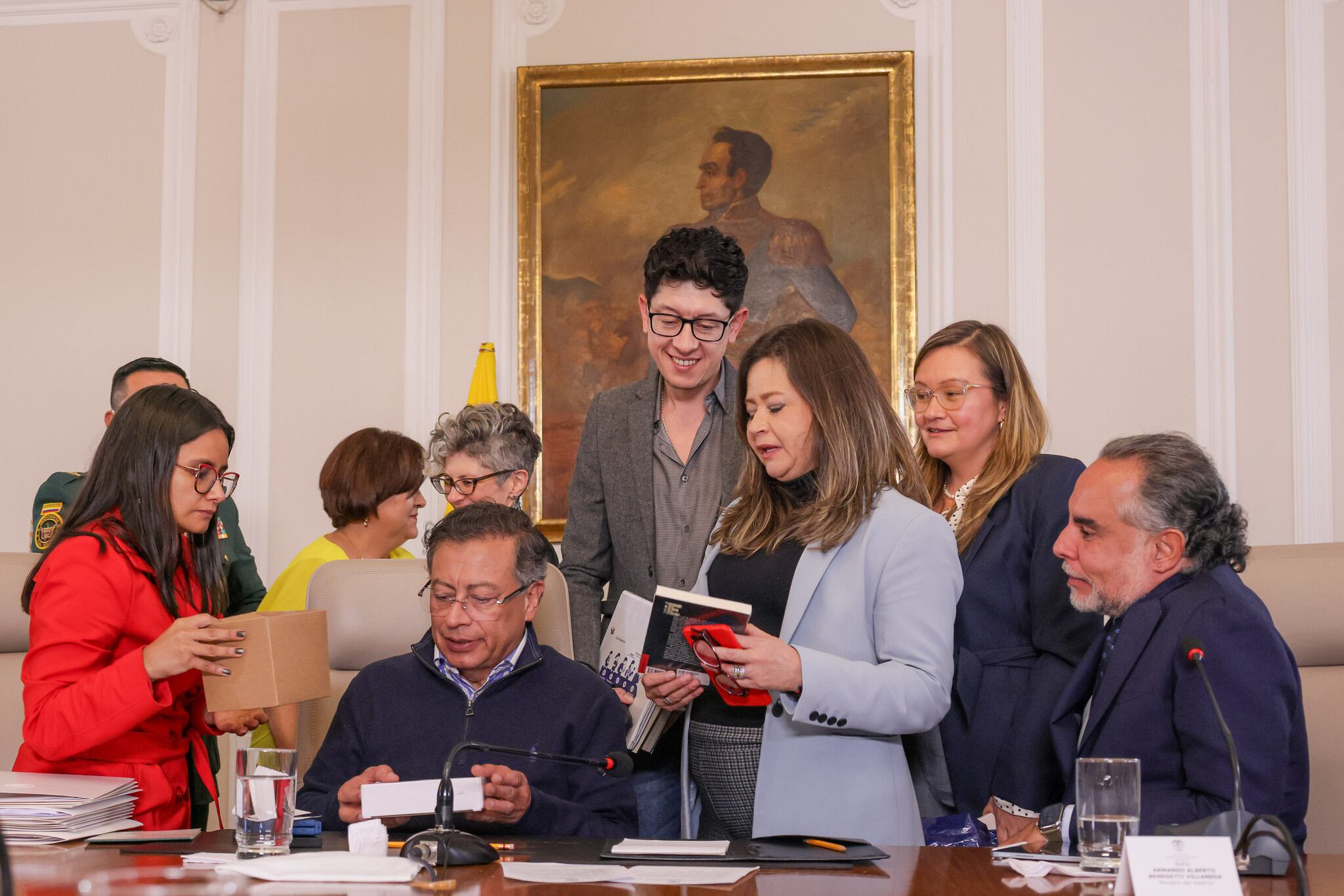 El presidente, Gustavo Petro, en el consejo de ministros adelantado en Bogotá el 7 de abril de 2025 en la Casa de Nariño, en Bogotá