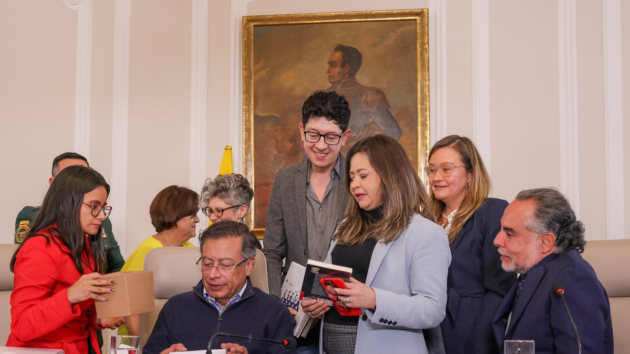 El presidente Gustavo Petro en el consejo de ministros adelantado en Bogotá el 7 de abril de 2025 en la Casa de Nariño, en Bogotá.