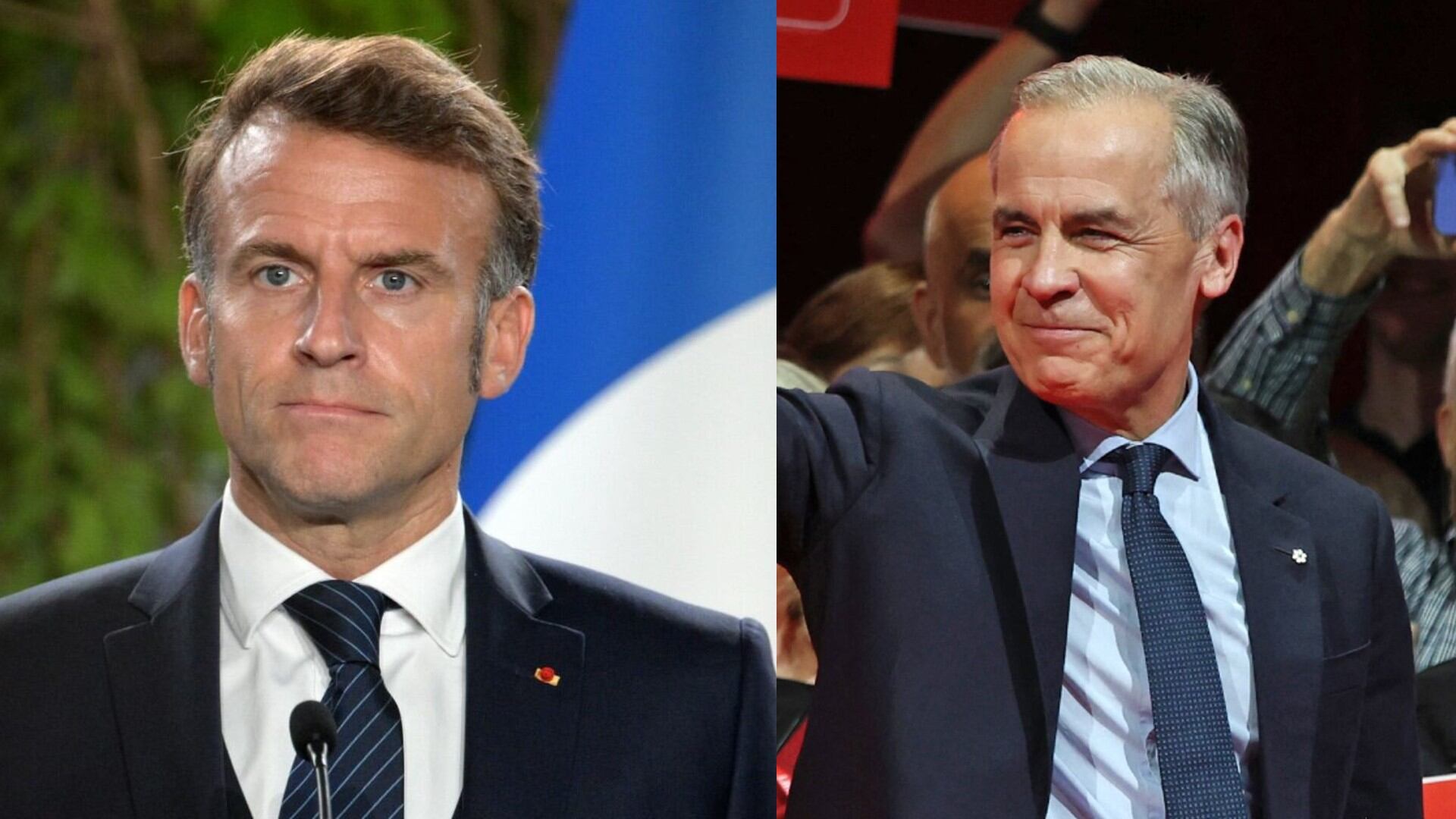 Emmanuel Macron y Mark Carney