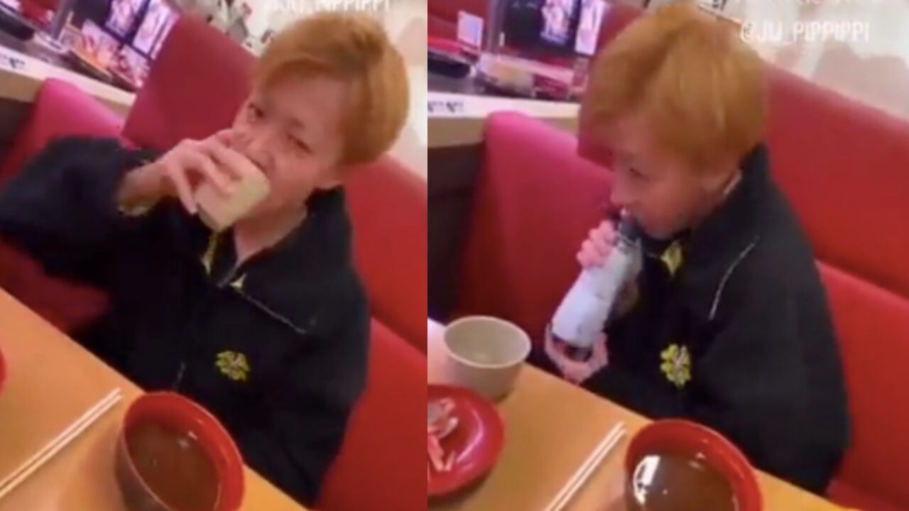 La broma en el restaurante de Japón.