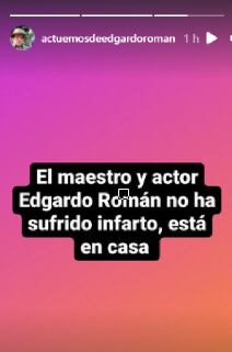 Estado de salud de Edgardo Román