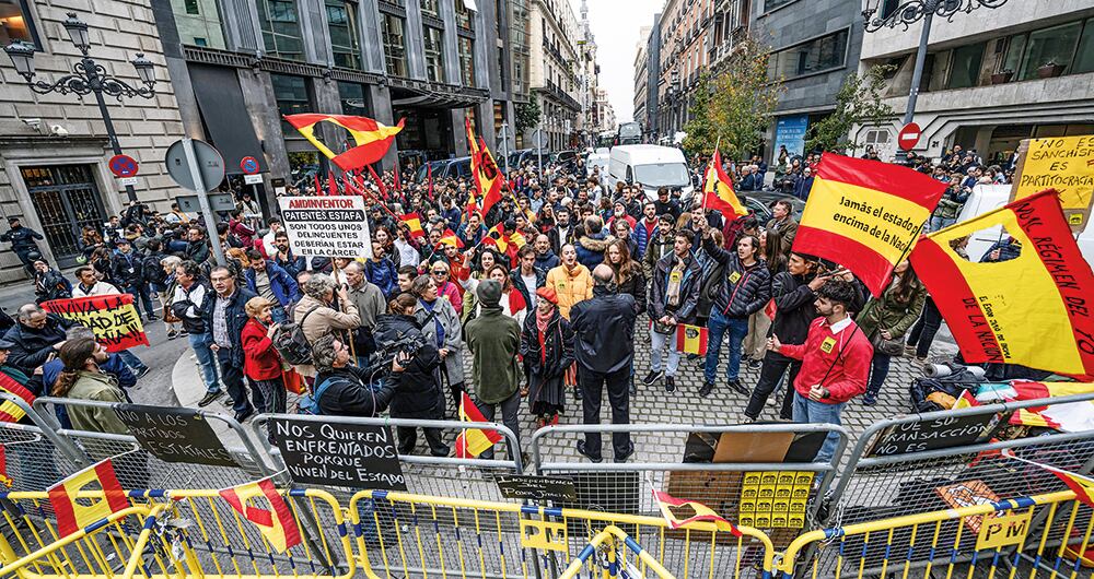 Protestas contra Pedro Sánchez.