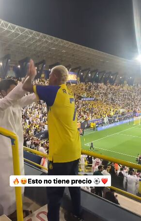Así celebró La Liendra el gol de Cristiano Ronaldo con el Al-Nassr.