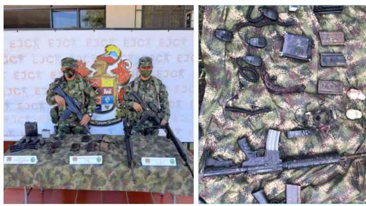 El Ejército encontró armas y equipos de radio.