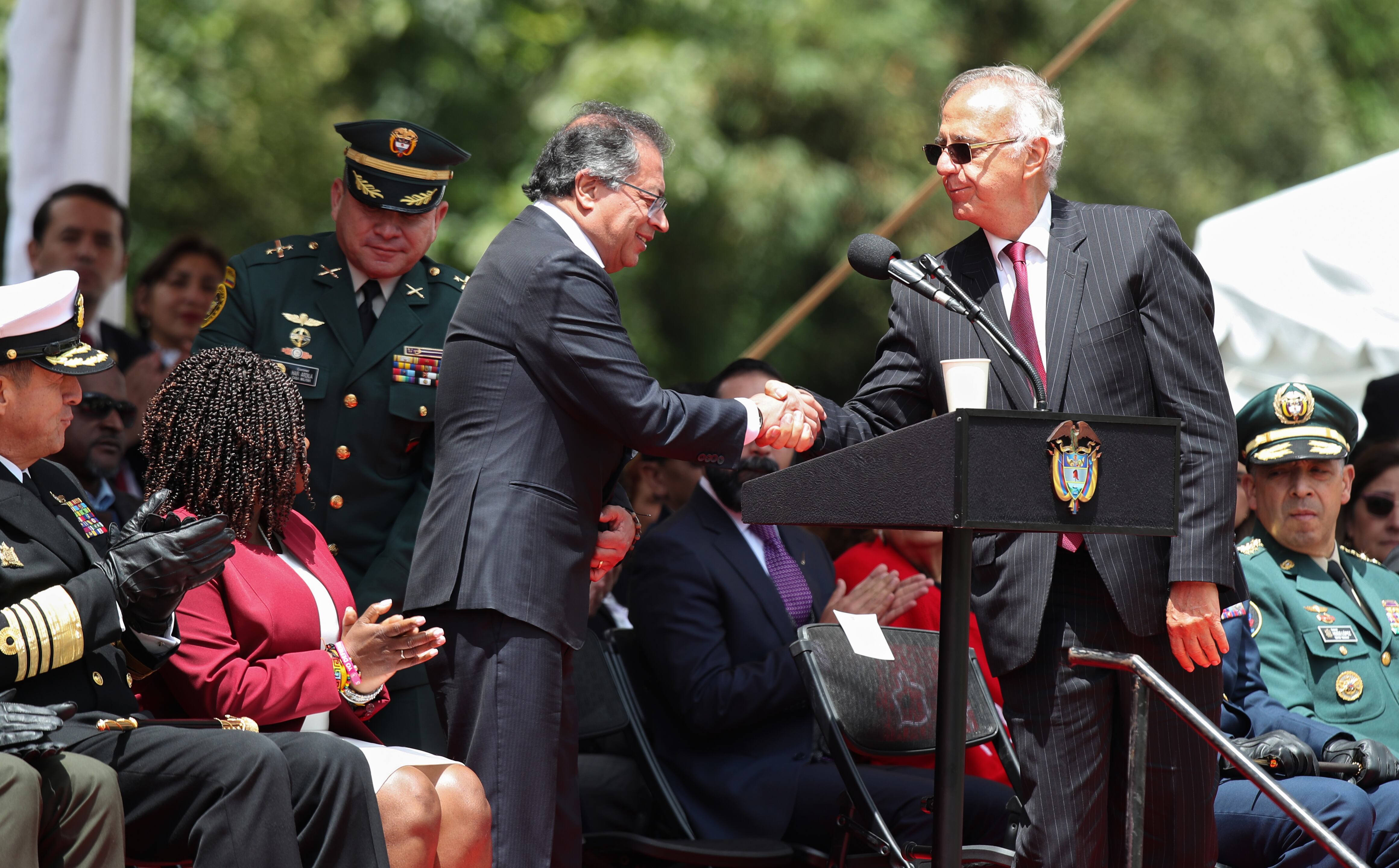 Presidente  de la República Gustavo Petro 
 Ministro de Defensa Iván Velásquez  
Ceremonia de conmemoración de los 205 años de la Batalla de Boyacá y  los 214 años de la creación del Ejército Nacional 
Dos años del gobierno Petro
Puente de  Boyacá  agosto 7 del 2024
Foto Guillermo Torres Reina / Semana