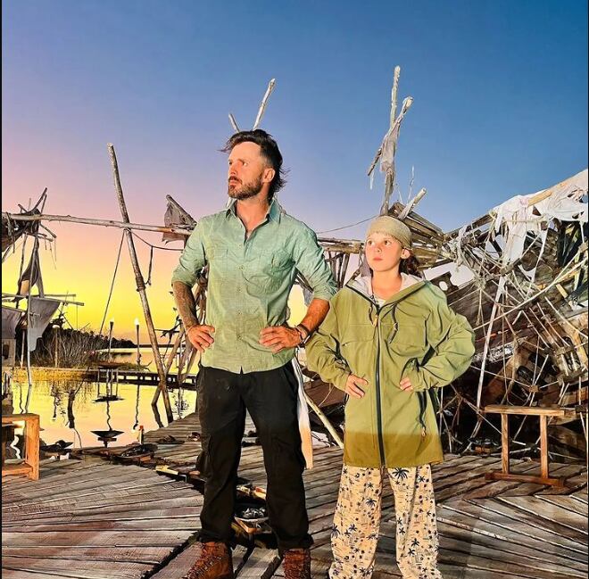 Tatán Mejía y su hija mayor