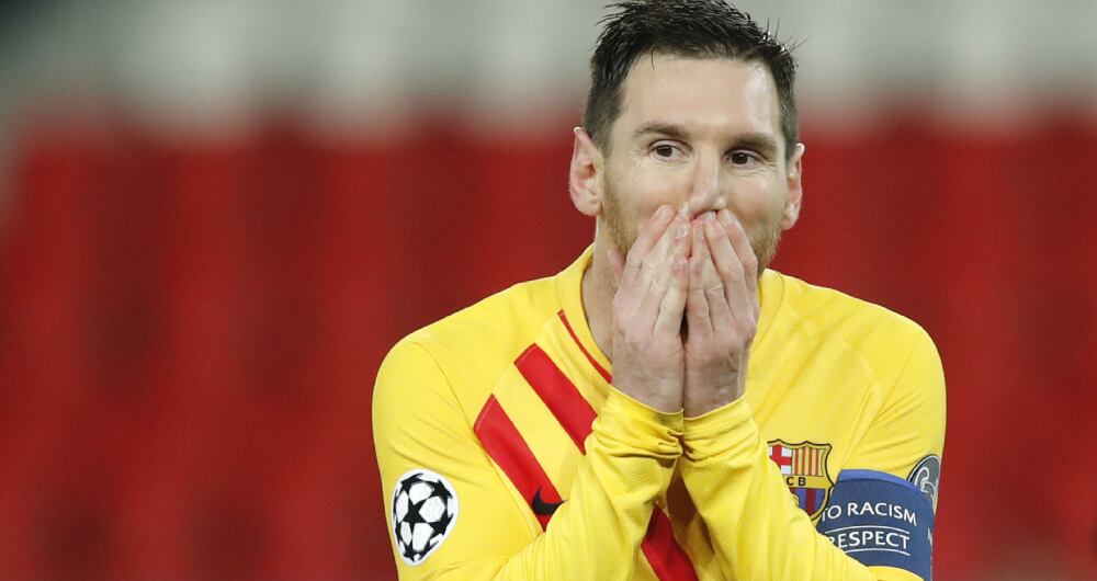 Lionel Messi erra un penalti ante el PSG. Foto: AP / Christophe Ena