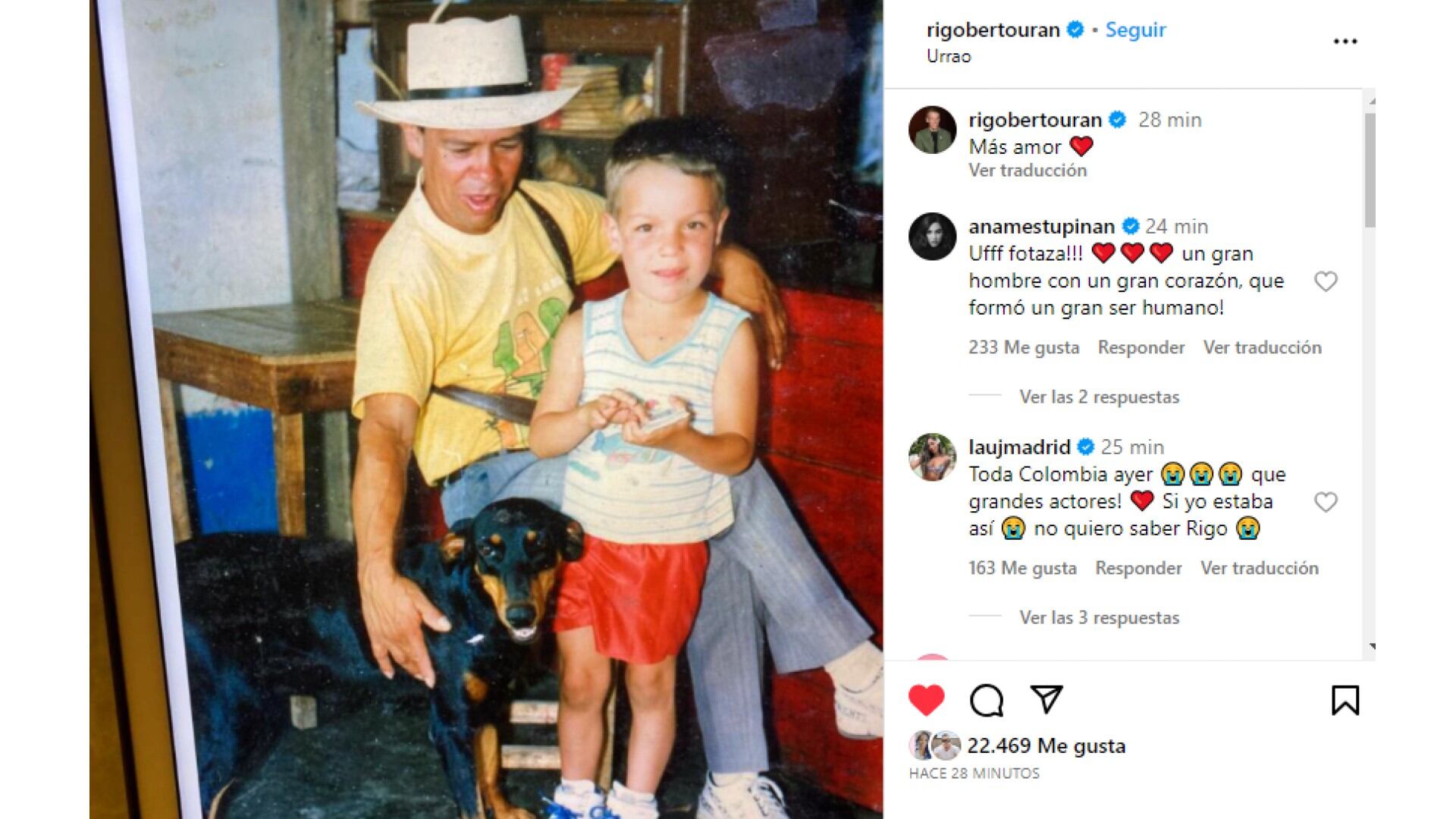 El ciclista hizo una nueva publicación en sus redes sociales sobre su padre.