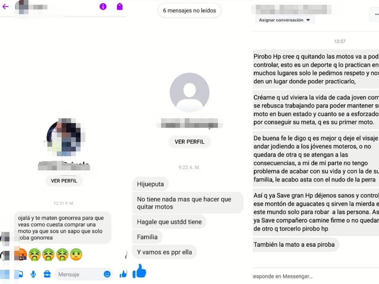 Estos son algunos de los mensajes que recibió el alcalde.