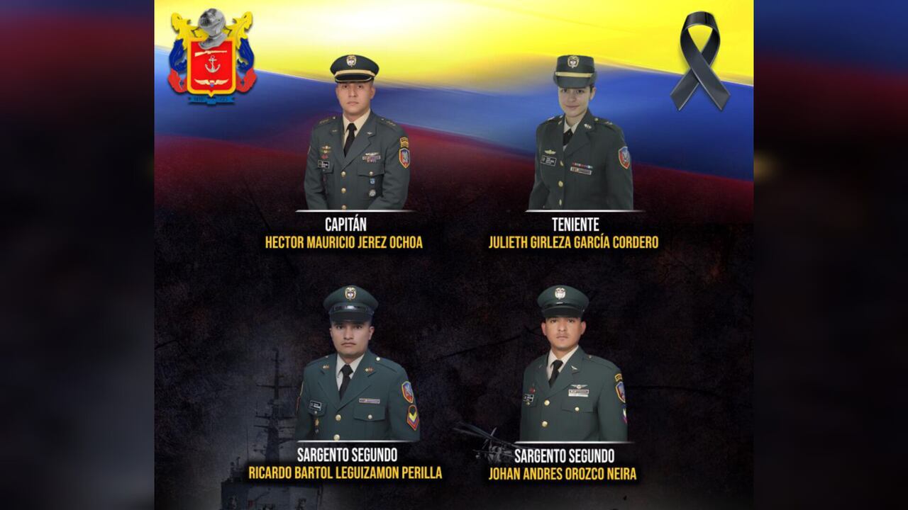 Dos de ellos, según informó el Ejército, se habrían lanzado del helicóptero antes de colisionar.