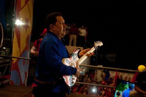 Chávez, participa de un acto de campaña en Cabimas, estado de Zulia (Venezuela). Una semana antes de las elecciones, el presidenciales.