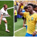 La Inglaterra de Harry Kane (izq.) y la Brasil de Vinícius Júnior verán acción en los octavos de final.