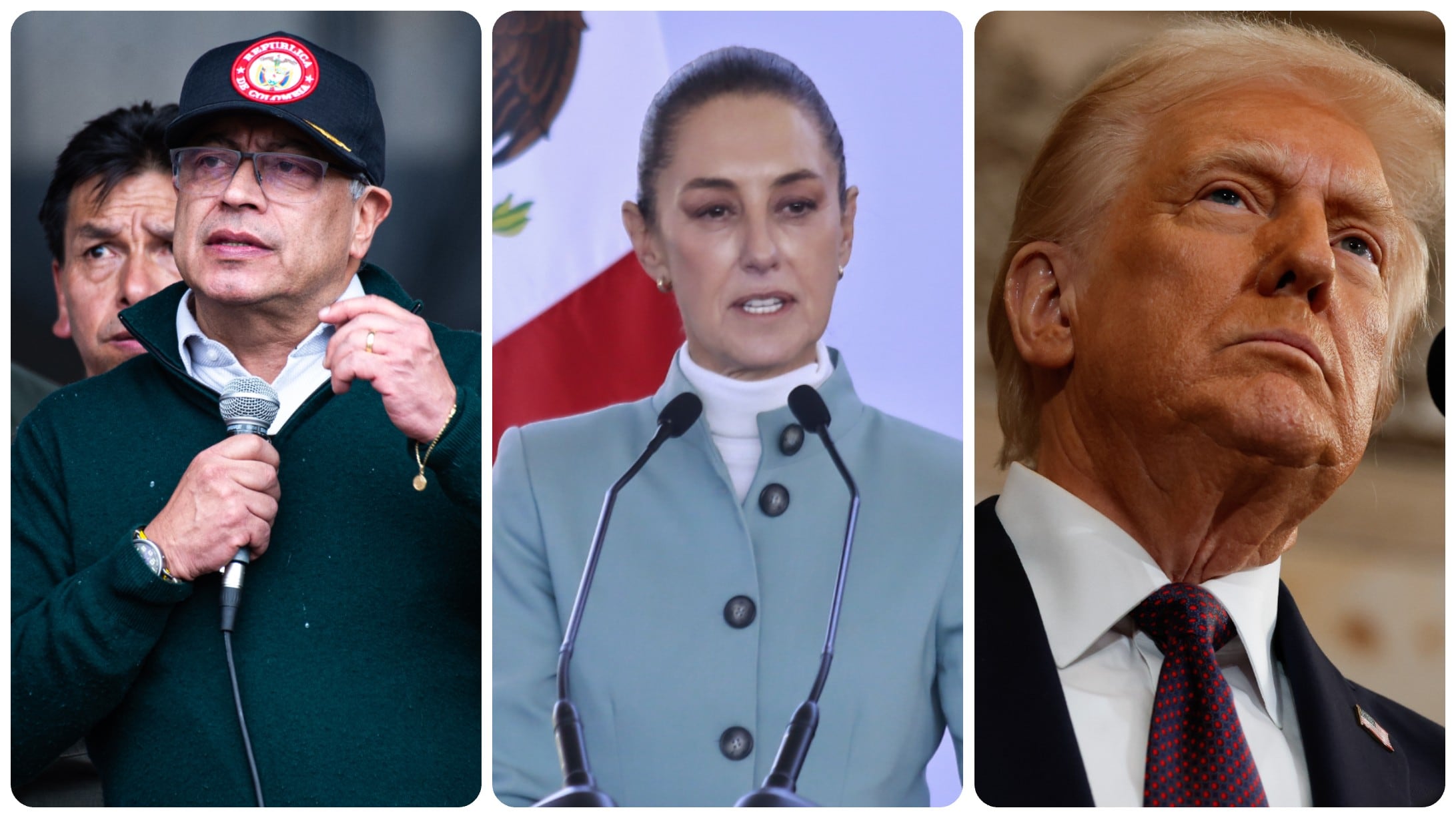 Gustavo Petro, Claudia Sheinbaum, Donald Trump