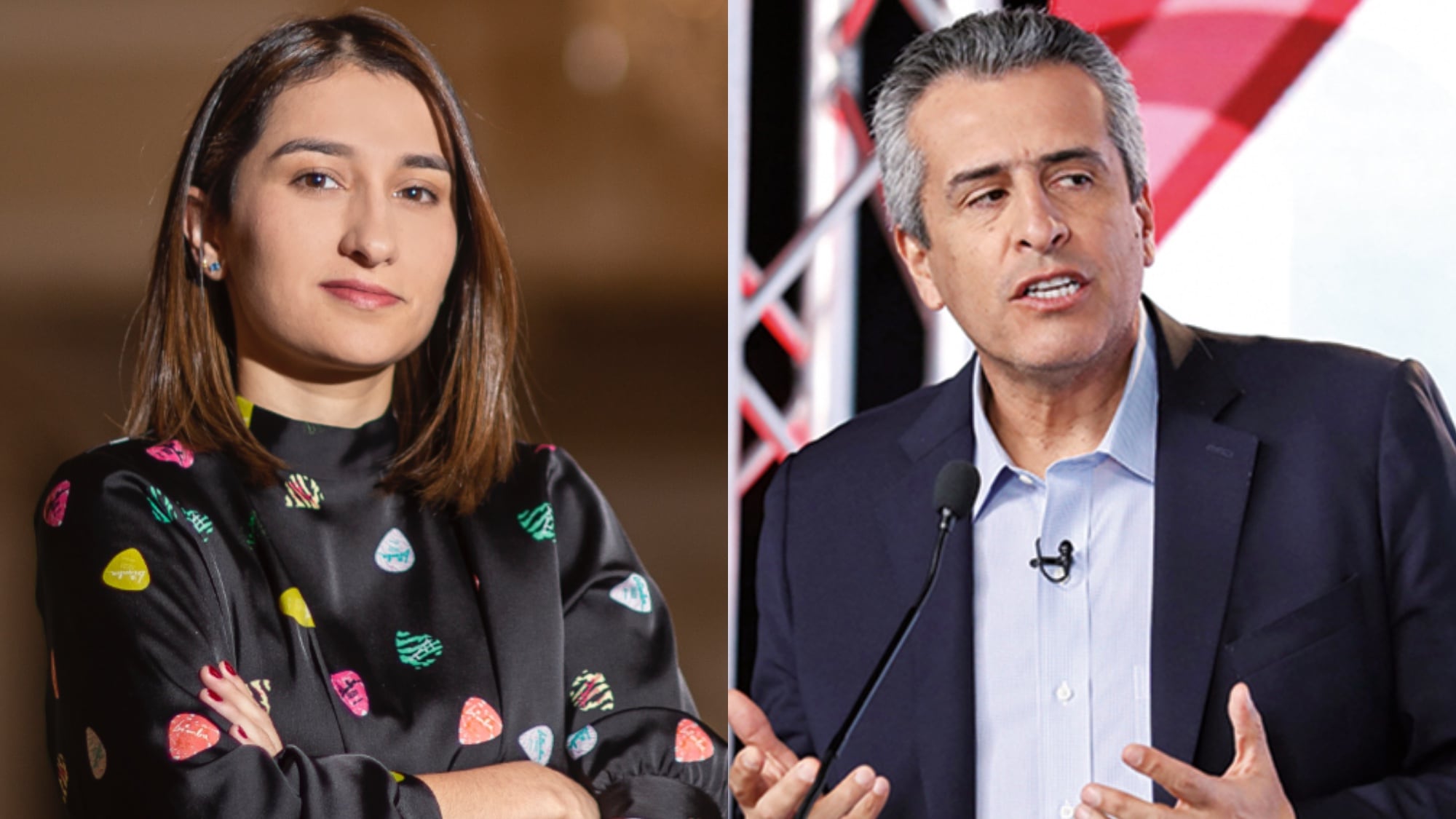 Laura Sarabia y Luis Fernando Velasco, ministro del Interior.