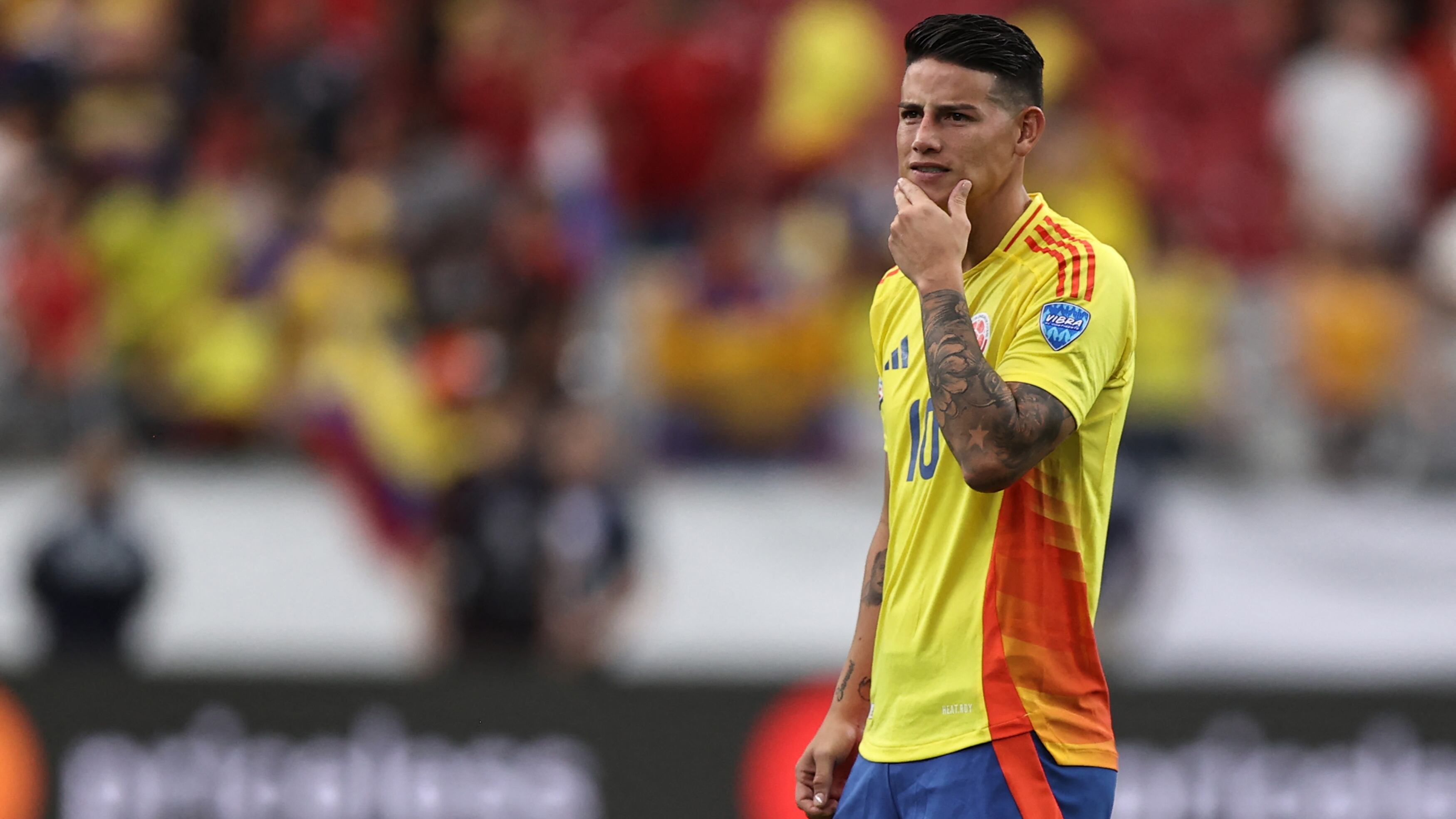 James Rodríguez con la camiseta de la Selección Colombia en la Copa América 2024.