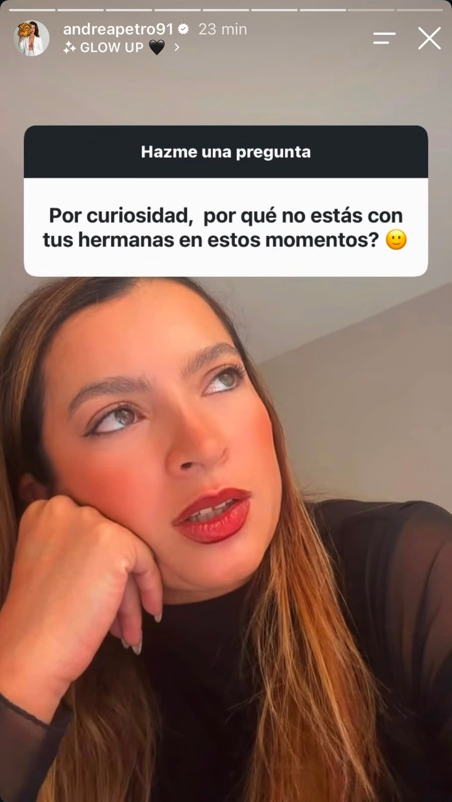 Andrea Petro habló de sus hermanas.