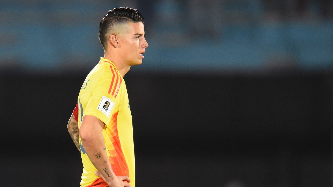 James Rodríguez, afectado por la derrota ante Uruguay.