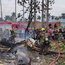 Accidente de avioneta de la FAC en Cali. Foto: Jorge Orozco / El País