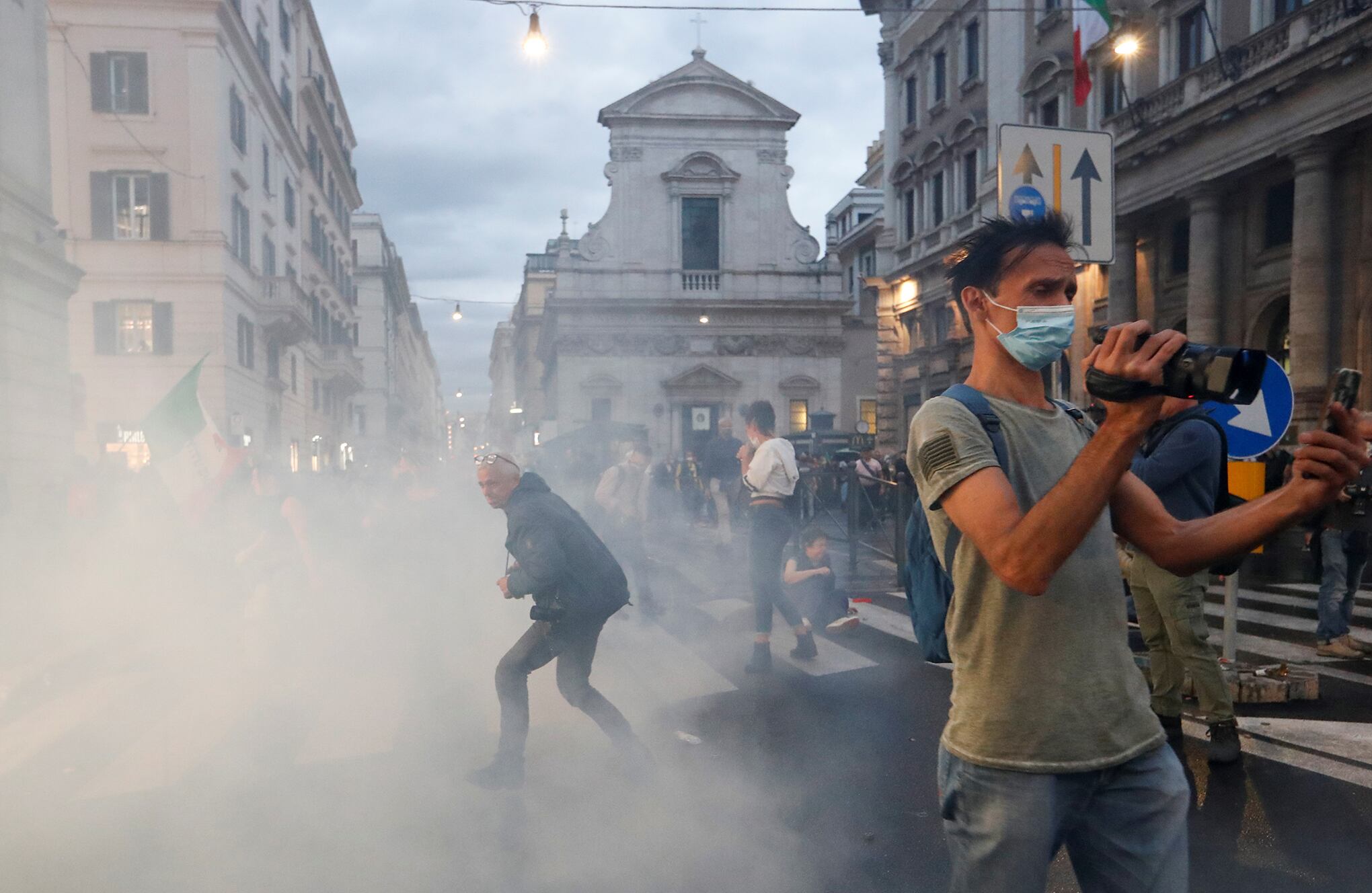 Protesta Green Pass en Italia