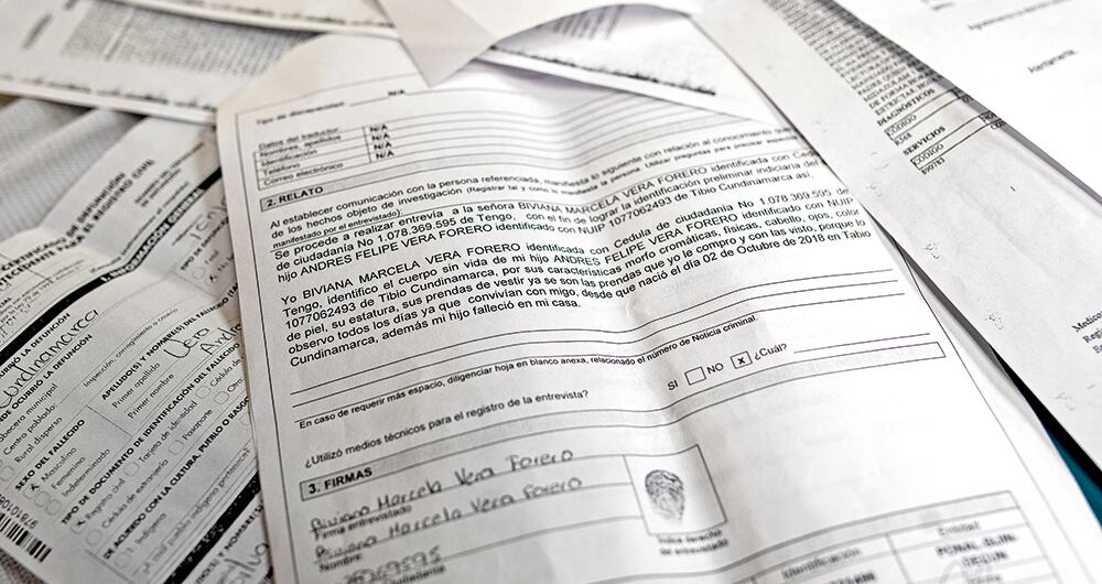  La madre de Andrés Felipe dio sus declaraciones ante la Fiscalía, pero dijo desconocer la causa de la muerte. 