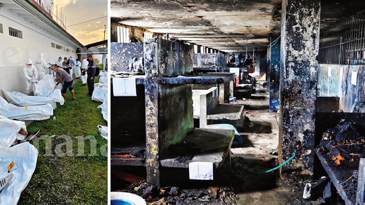 La tarea de los forenses para identificar a cada uno de los 56 reclusos muertos con su nombre y número fue ardua. Mientras tanto, sus familias esperaban en la puerta del penal para obtener respuestas. El patio 8 y todos los camarotes de concreto en donde dormían los detenidos quedaron calcinados. Las imágenes son atroces.