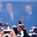 El presidente de Estados Unidos, Donald Trump, llegó el domingo al estadio MetLife, cerca de Nueva York, para la final de la Copa del Mundo entre Argentina y España.